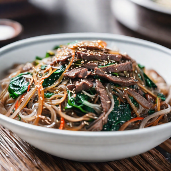 Japchae – Korean Stir-Fried Glass Noodles